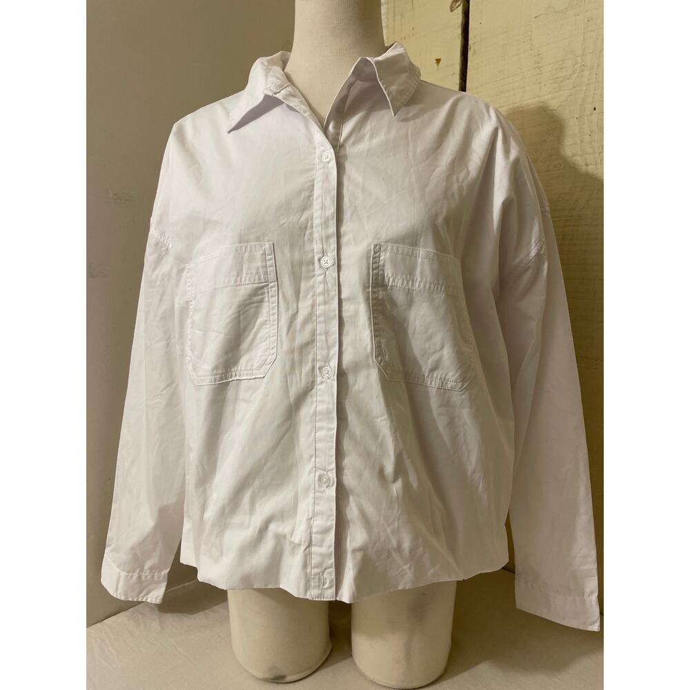 Rebecca Minkoff Size‎ Large Women's Button Up Blouse Long Sleeve Puff Hem